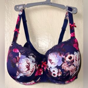 Cacique Lane Bryant boost balconette 40DDD purple pink